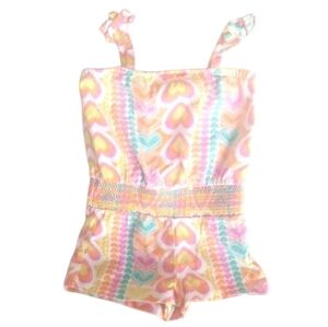 Healthtex Cotton Summer Colourful Infant Girls Heart Romper SZ 18 Months